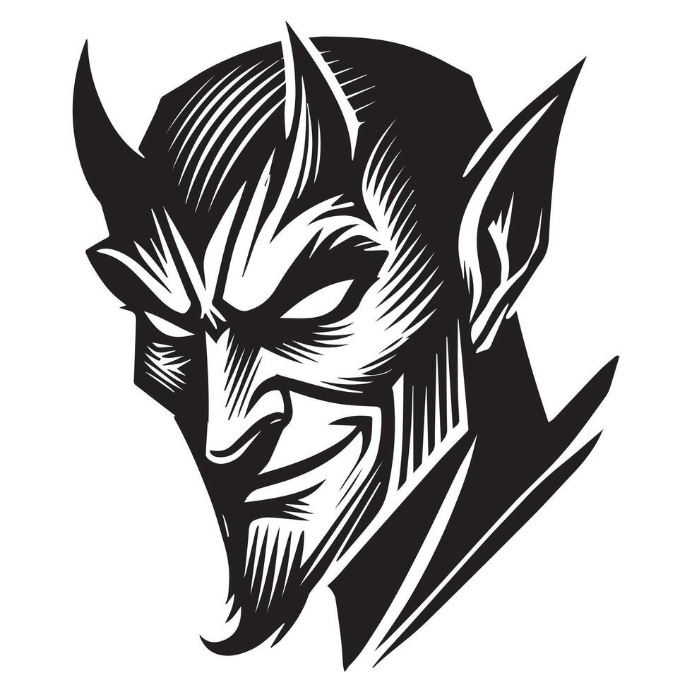 Demon Longhorn Skull Clipart for Creepy Projects vector