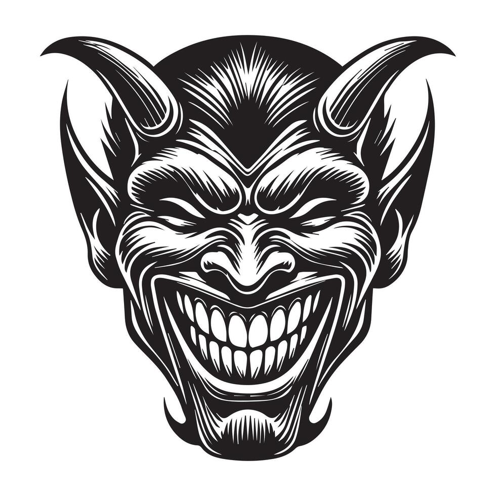 Devil Demon Longhorn Design for Dark Art Prints vector
