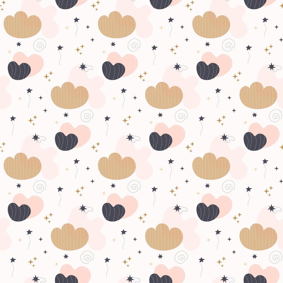 Bohemian baby pattern. Seamless baby pattern in style boho vector