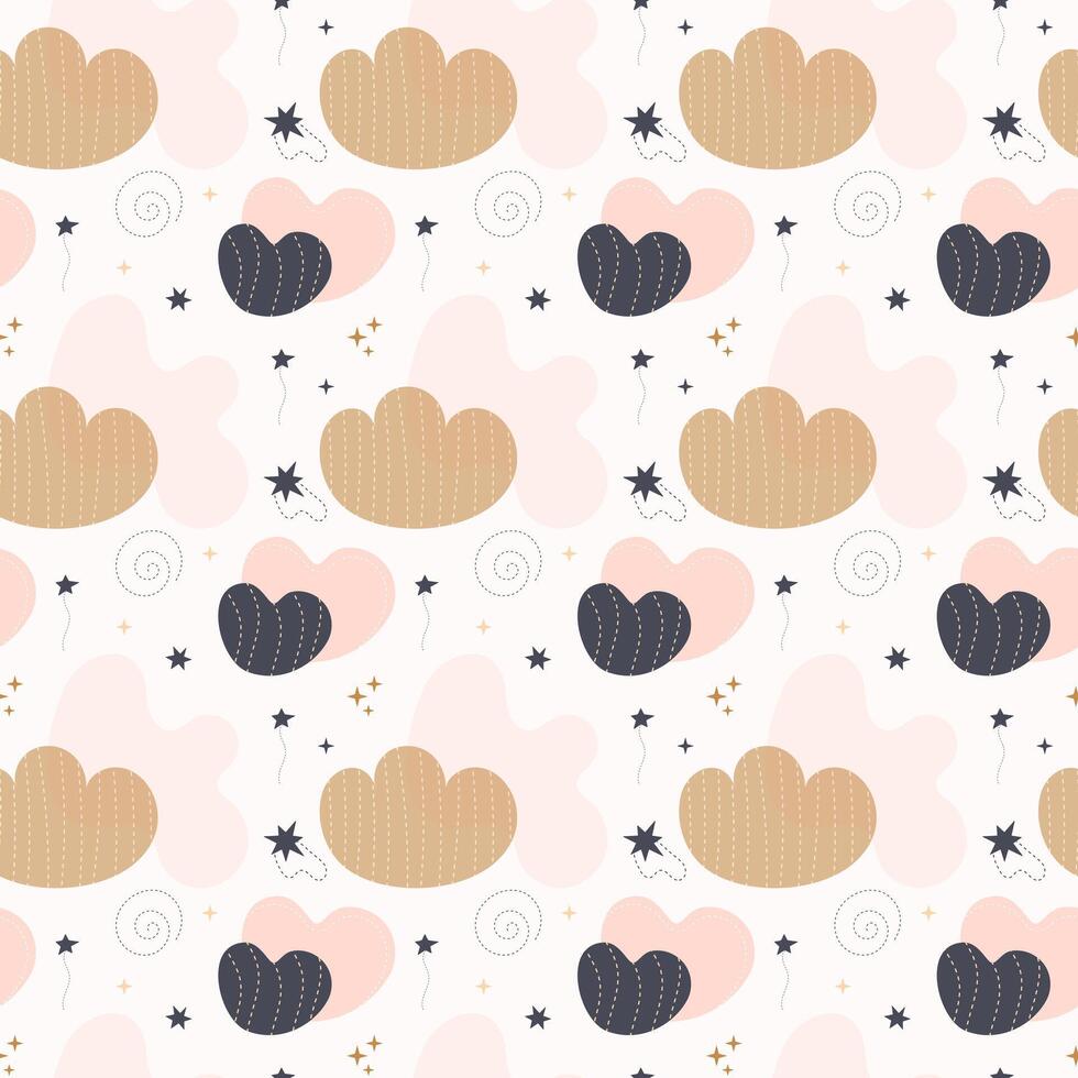 Bohemian baby pattern. Seamless baby pattern in boho style vector