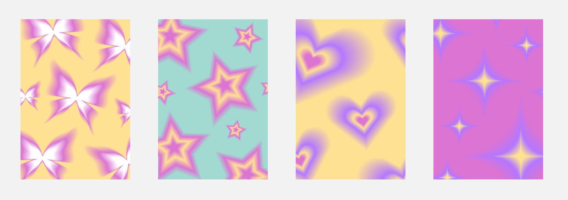 A set of four colorful and patterned banners vector