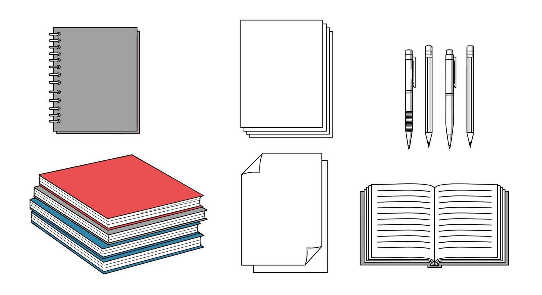 Creative Paper and Writing Stationery Elements for Your Next Project with Versatile Application vector