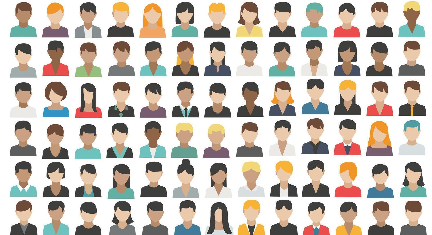 Diverse Collection of People's Avatars Representing a Wide Range of Human Profiles and Appearances vector
