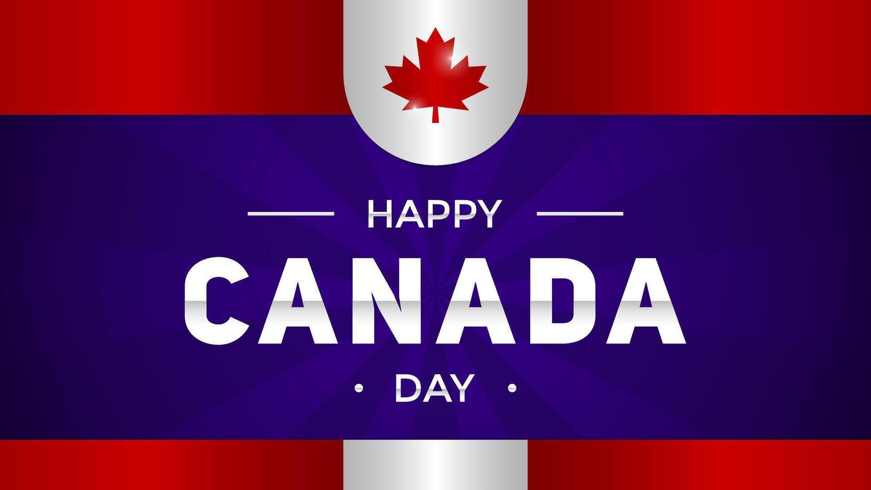Happy Canada Day horizontal greeting background illustration on blue with gradient design vector