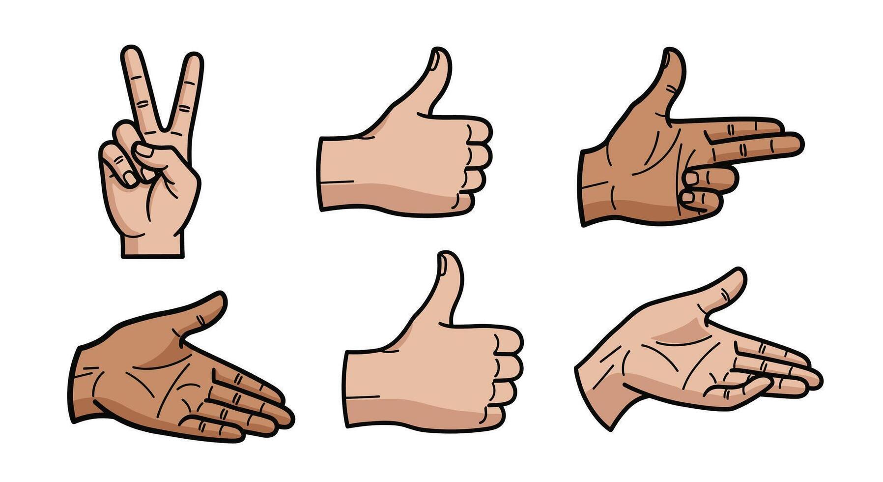 Exploring Hand Gestures A Visual Journey Through Nonverbal Communication and Expression vector