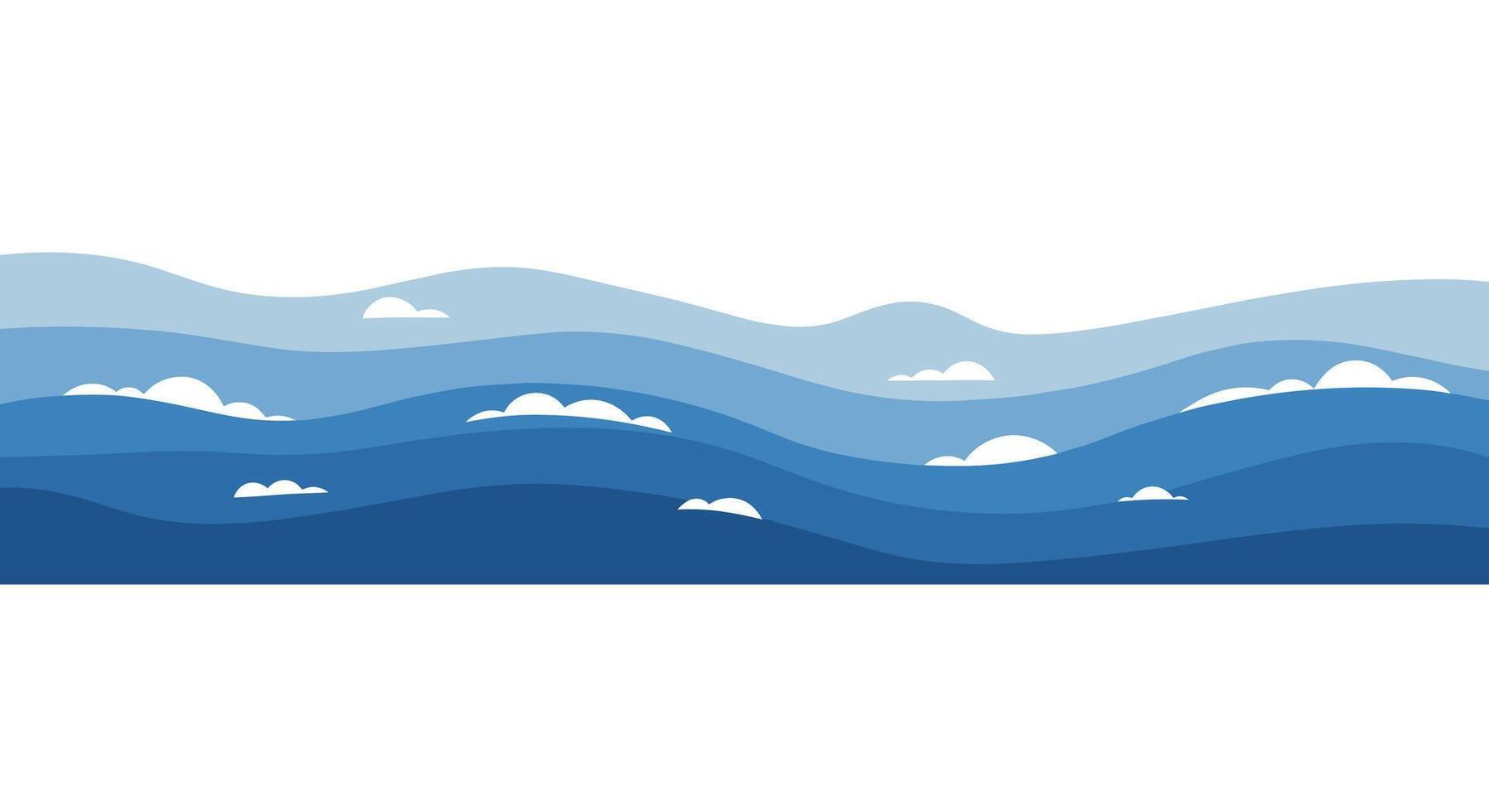 Sea waves background illustration vector