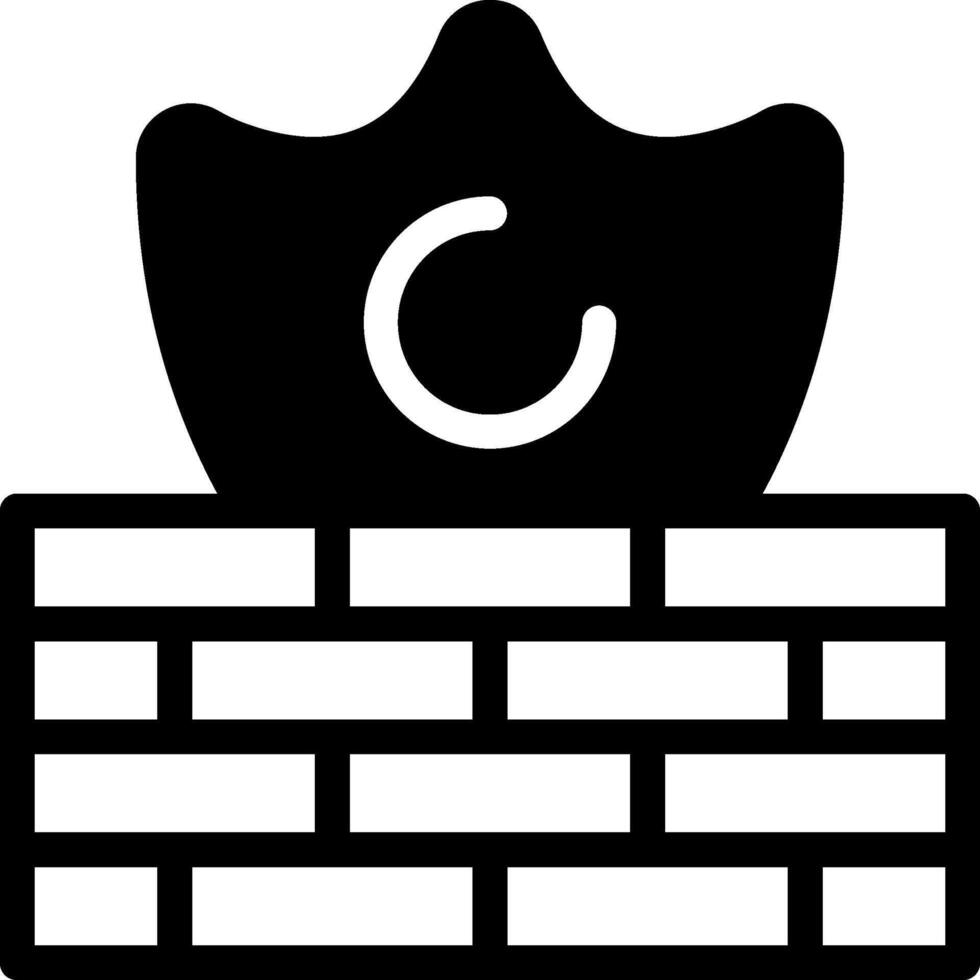 Firewall Modern Semi Solid Black Icon vector