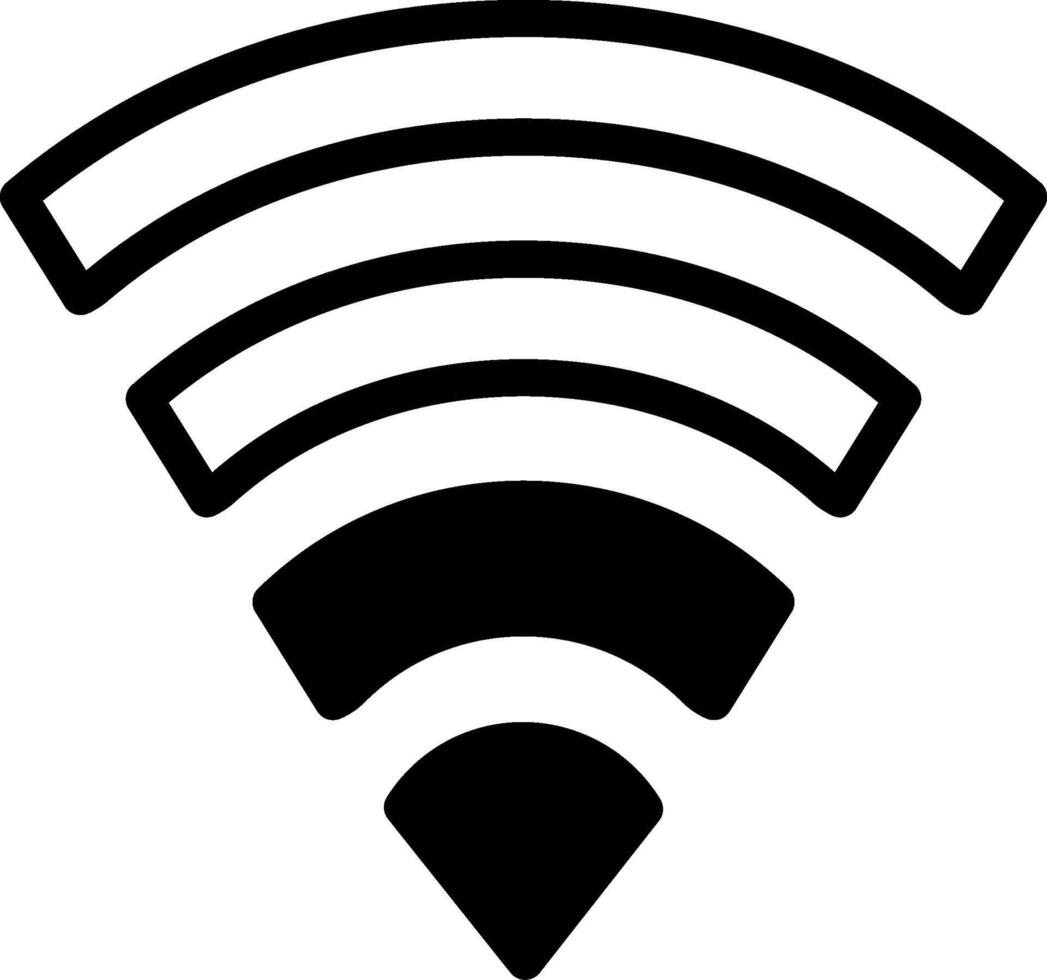 Wi Fi Modern Semi Solid Black Icon vector