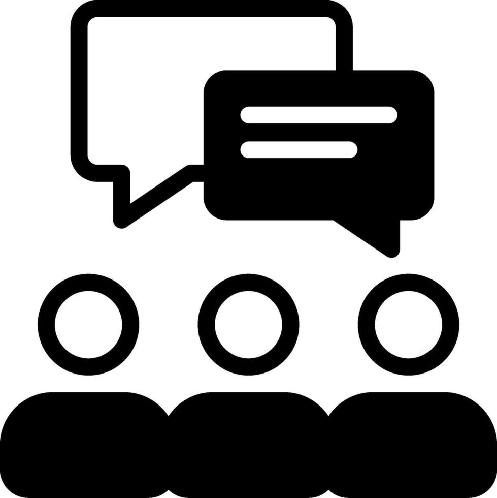 Workplace CollaborationModern Semi Solid Black Icon vector