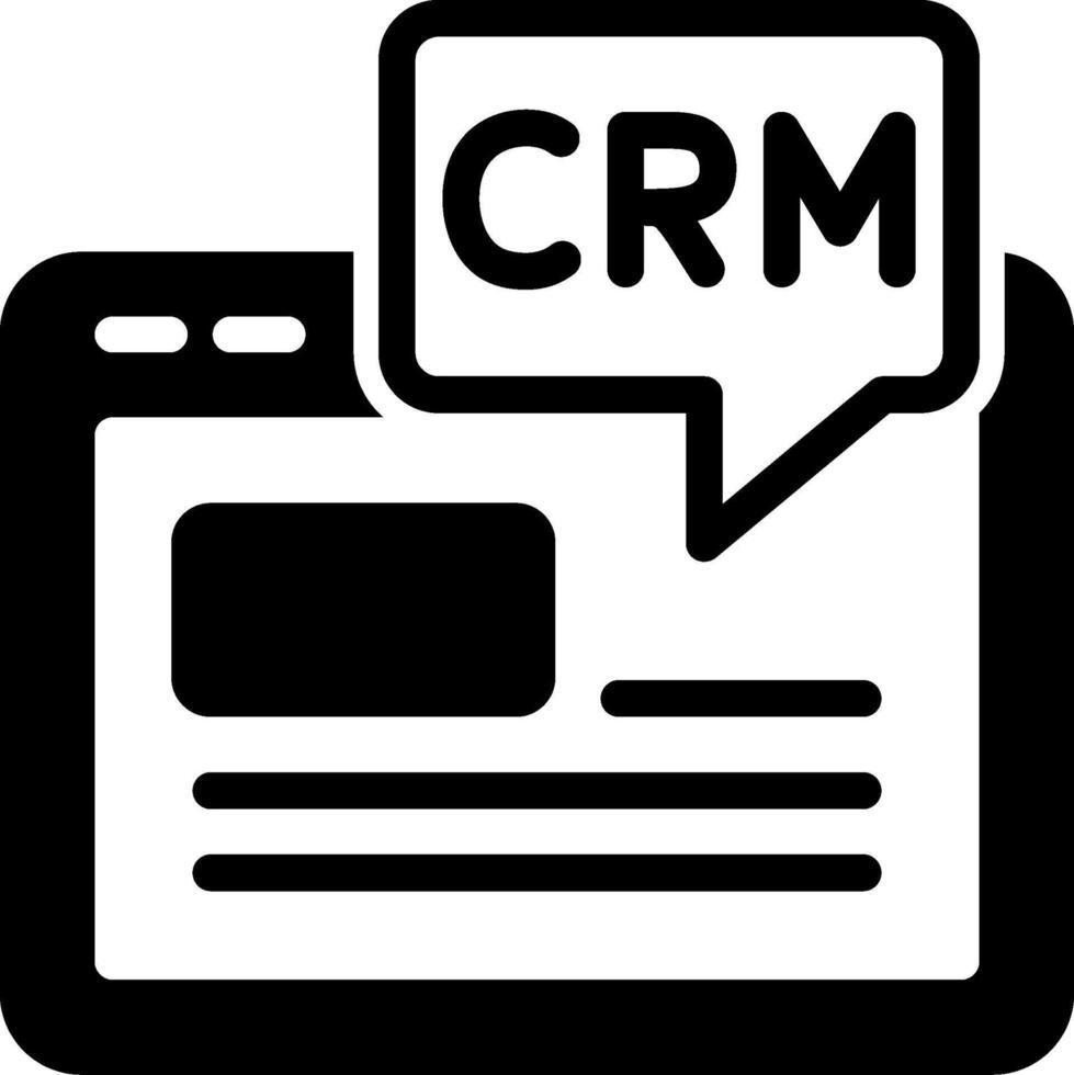 CRMModern Semi Solid Black Icon vector