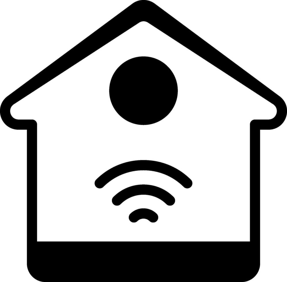 Smart Home Modern Semi Solid Black Icon vector