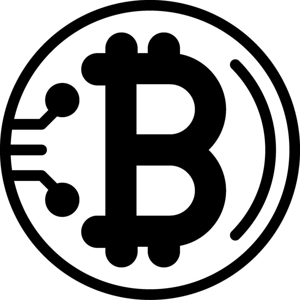 Cryptocurrency Modern Semi Solid Black Icon vector