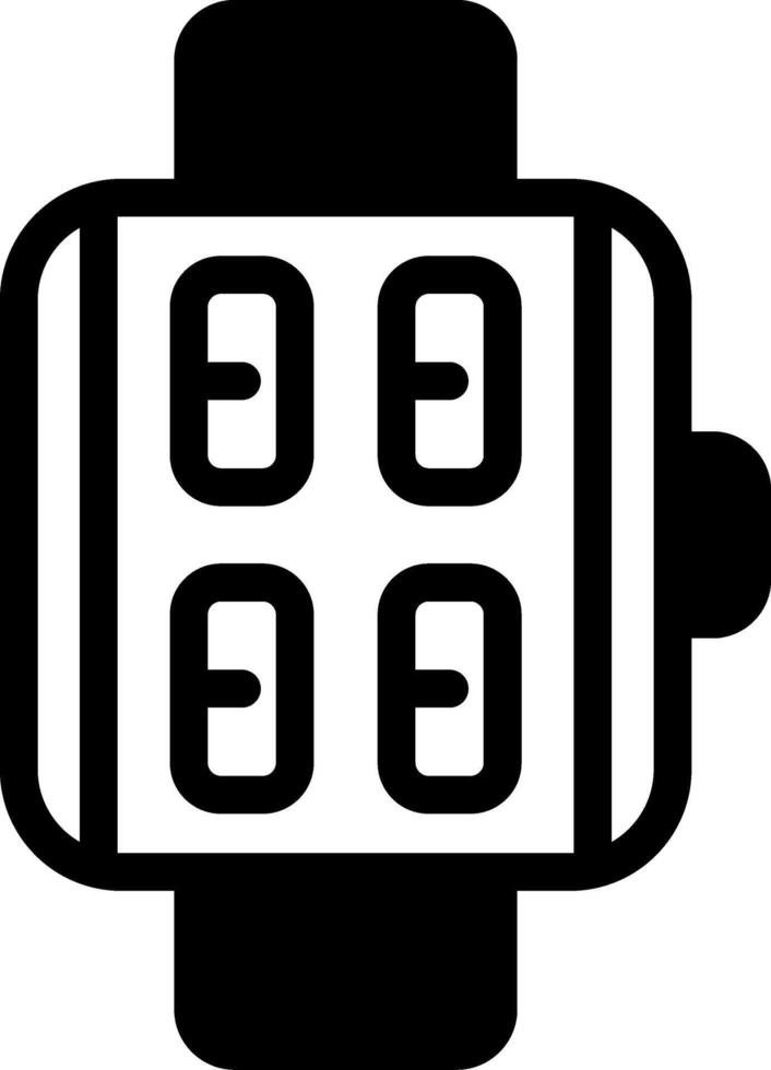 Smartwatch Modern Semi Solid Black Icon vector