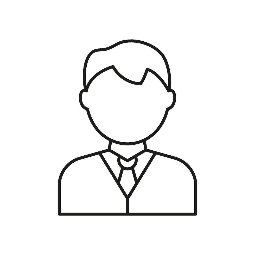 Business Professional Avatar Line Icon. Corporate Identity, Employee Profile, And Networking Outline Symbol. Businessman Icon. Editable Stroke. Isolated Illustration vector