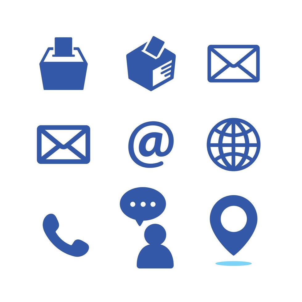 Suggestion Box, Mail and Web Contact logo icon design set vector