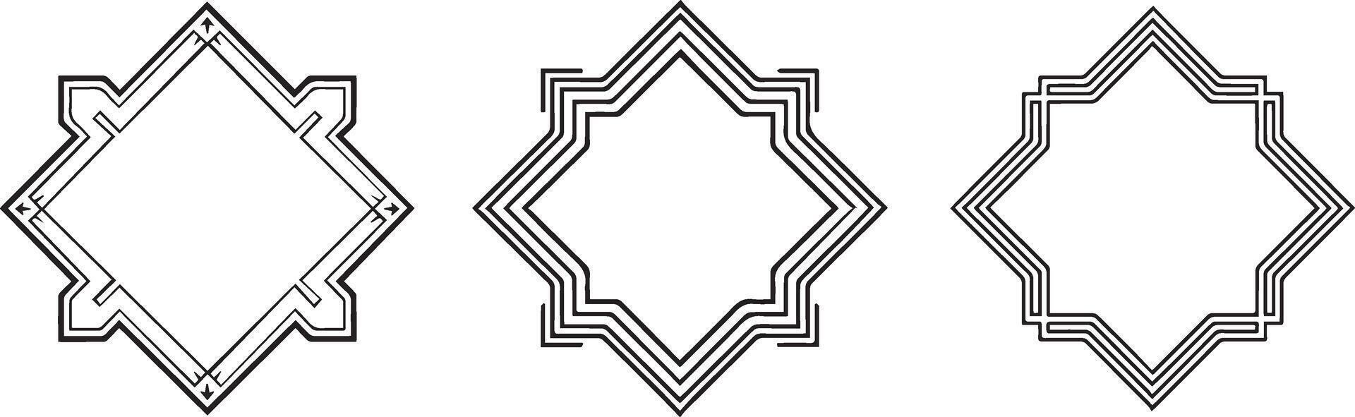 Geometric modern frame set vector