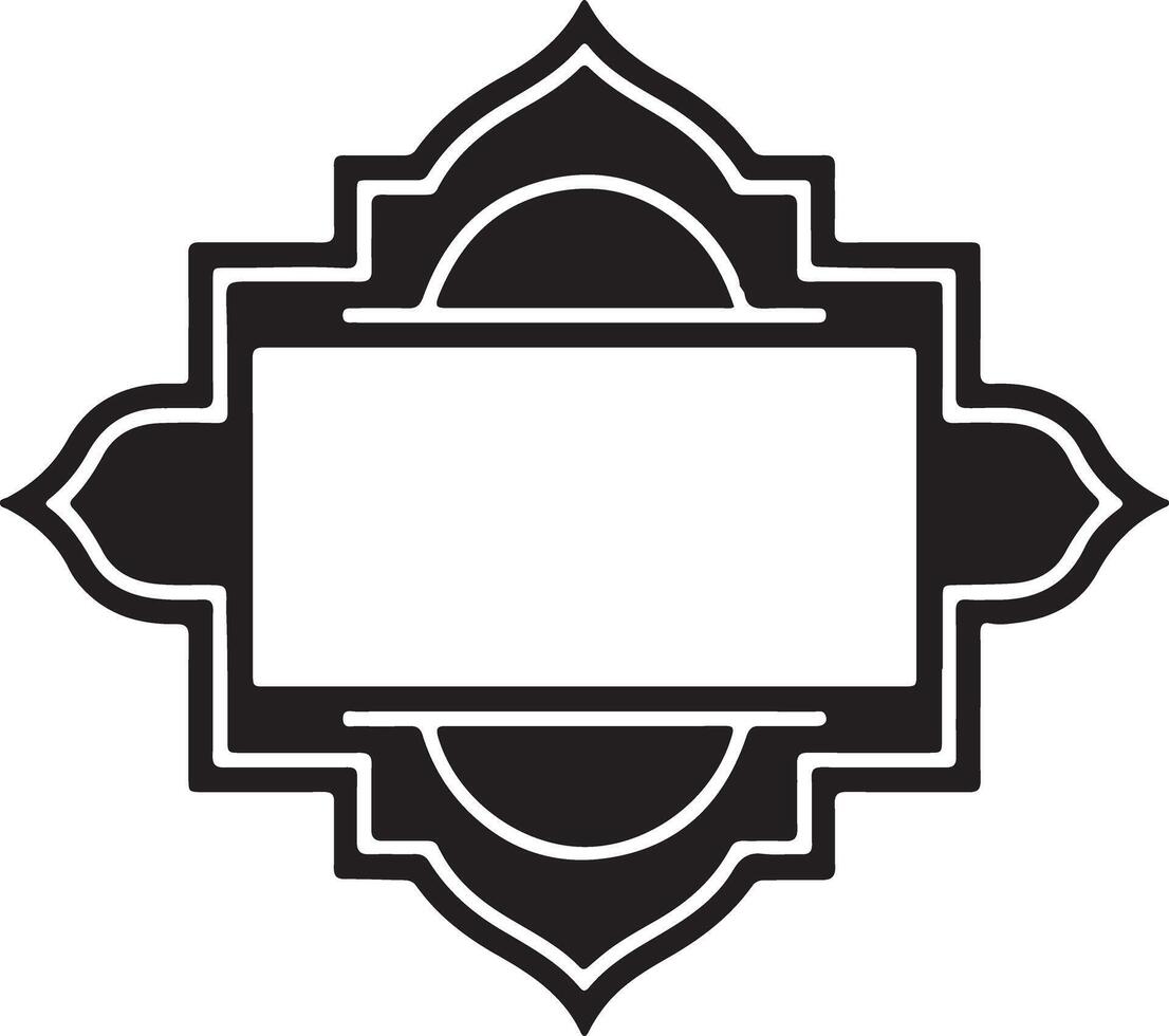 Elegant Luxury Frame with Modern Ornamental Silhouette Design vector