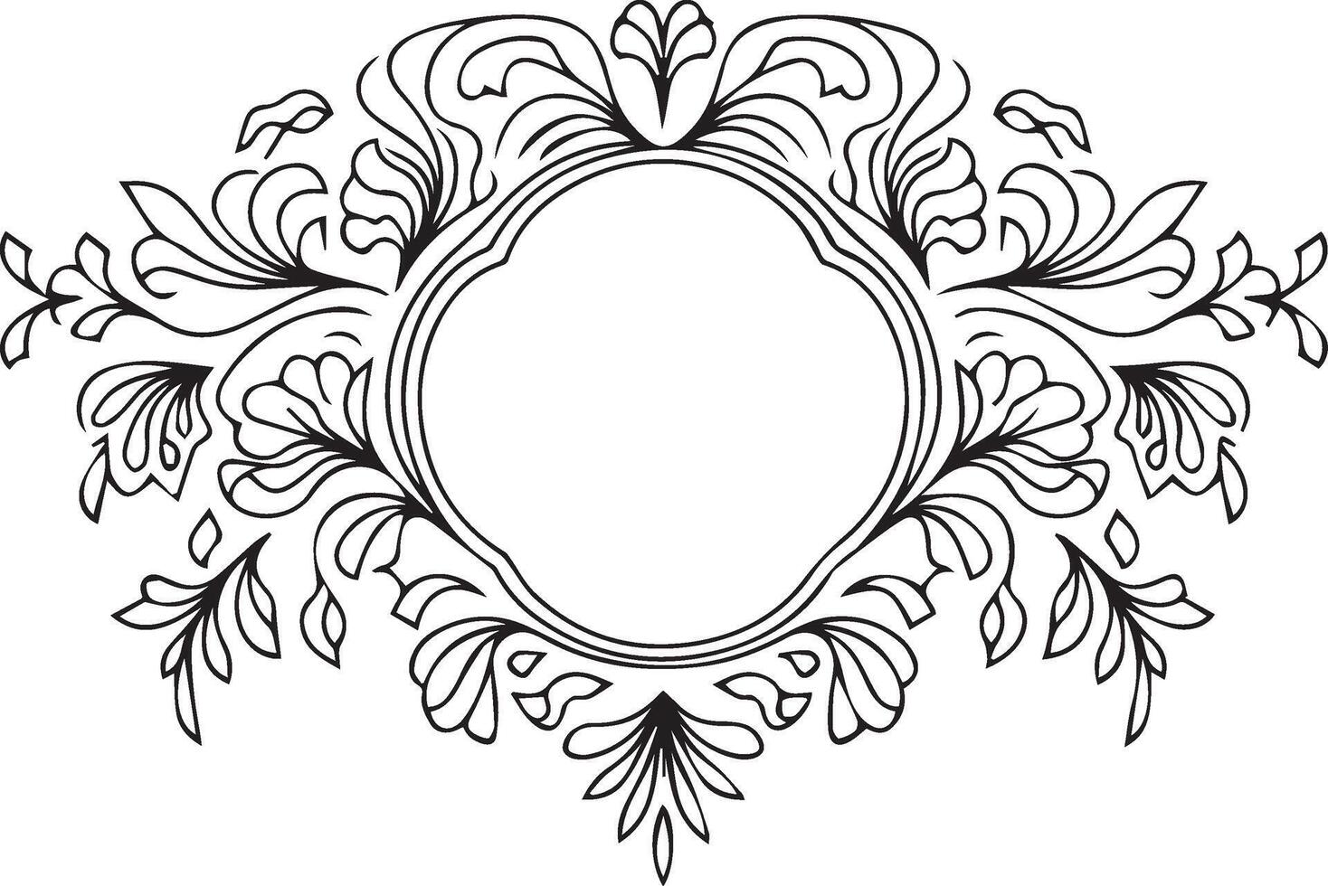 Unique decorative frame silhouette vector