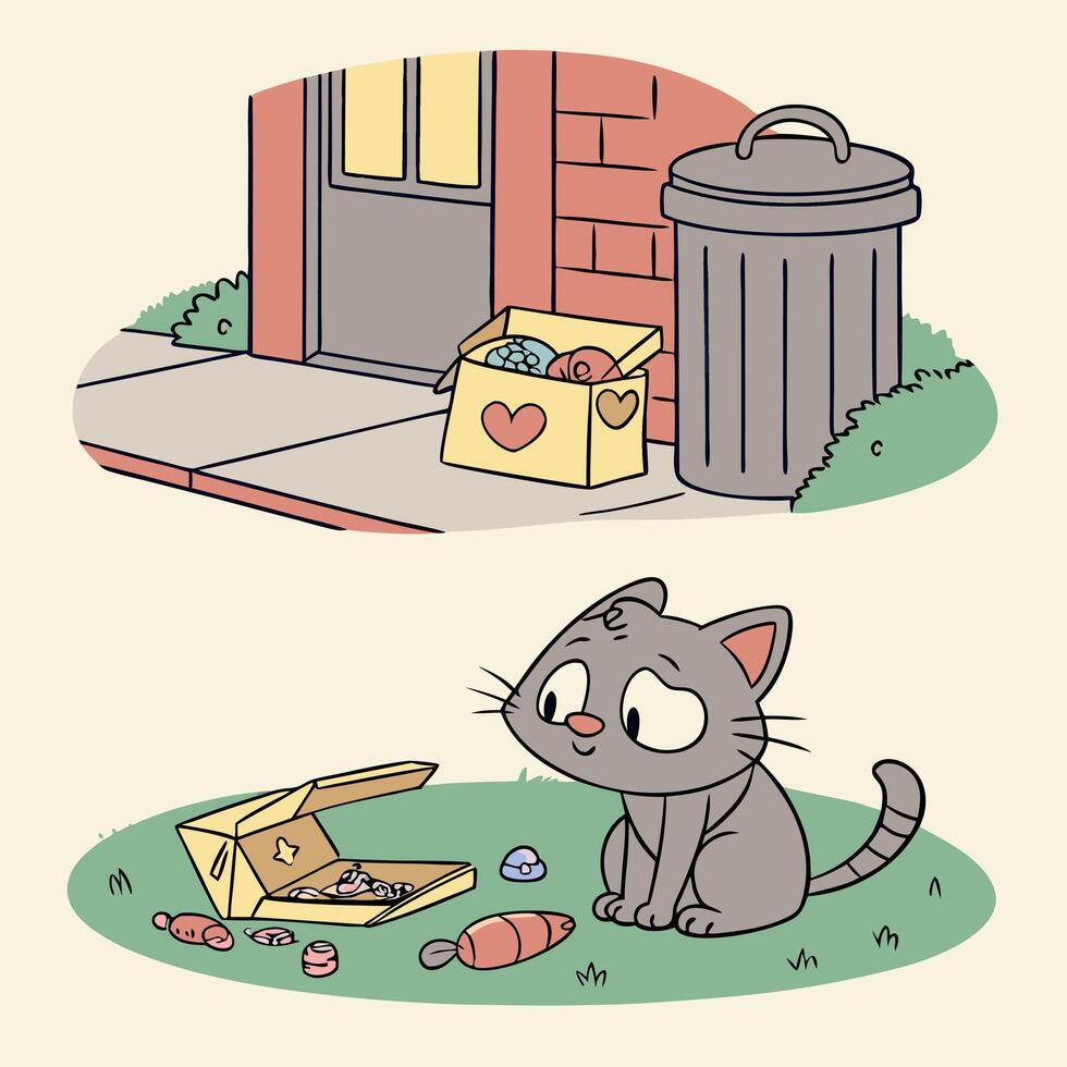 International Homeless Animals Day Illustration for T-Shirt Poster and Graphic Design Projects vector