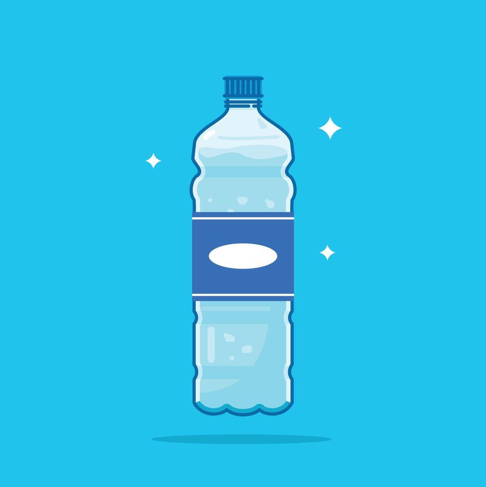 1500ml capacity multi-curved plastic water bottle, healthy blue drinking water packed in a bottle, recyclable and easy to store liquid. vector