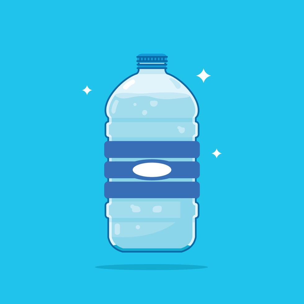 5 liter plastic water gallon with a curve, healthy blue drinking water packed in a bottle, can be recycled and easy to store liquids. vector