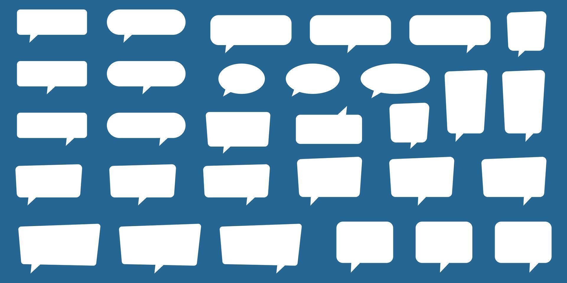 Blank empty white speech bubbles. vector
