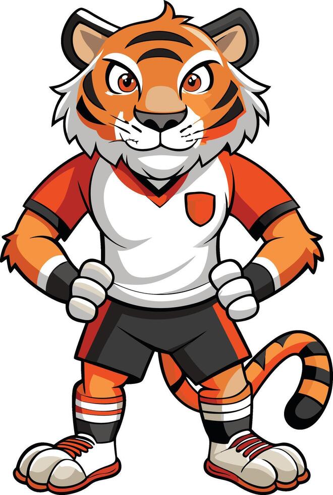 Tiger Soccer Player Mascot vector