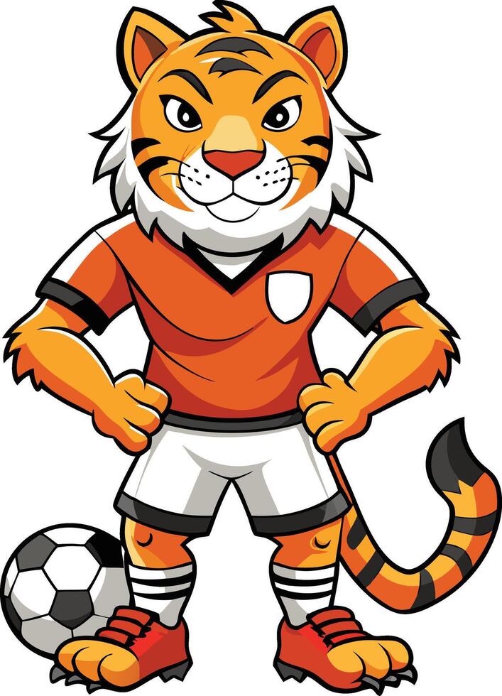 Tiger Soccer Player Mascot illustration vector