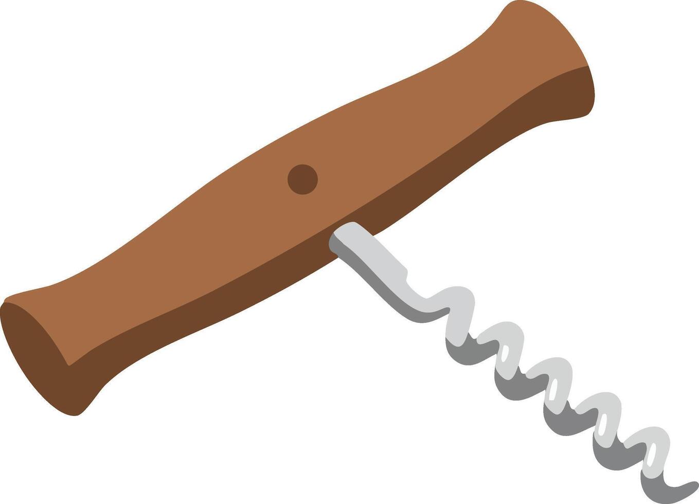 Wooden handle corkscrew wine bottle opener tool illustration design vector