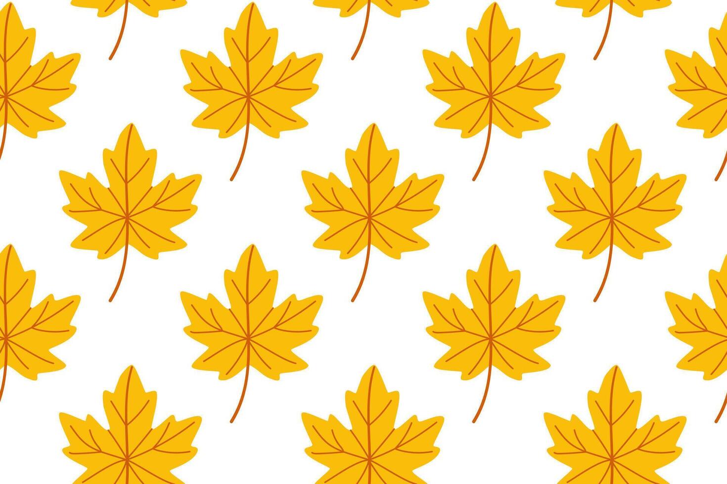 Yellow maple leaf seamless pattern for fall backgrounds, seasonal branding and warm textile prints vector