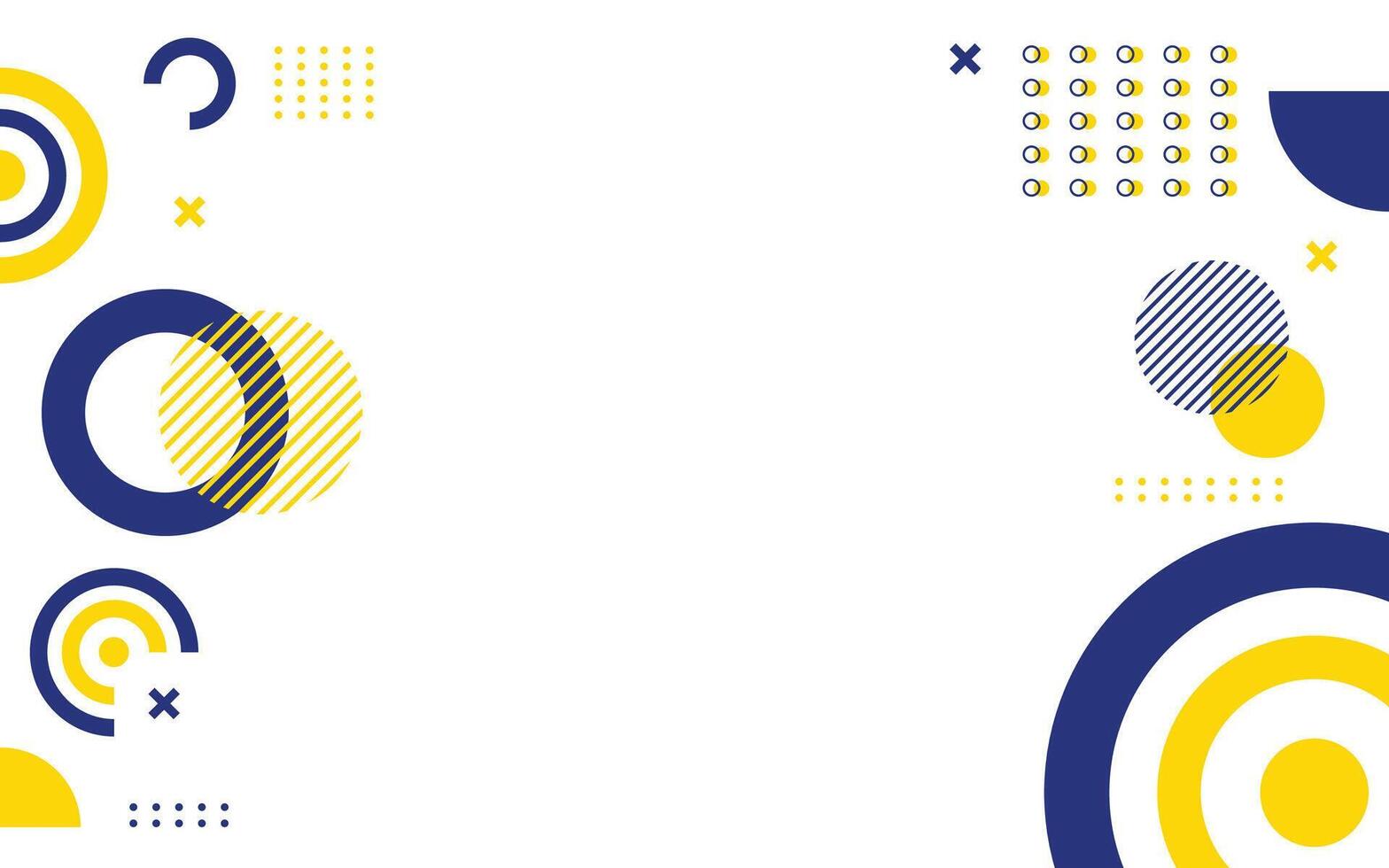 Minimal Geometric Abstract Background in Blue and Yellow. Modern Memphis Design for Web, Banner, and Presentation. Illustration 10 eps. vector