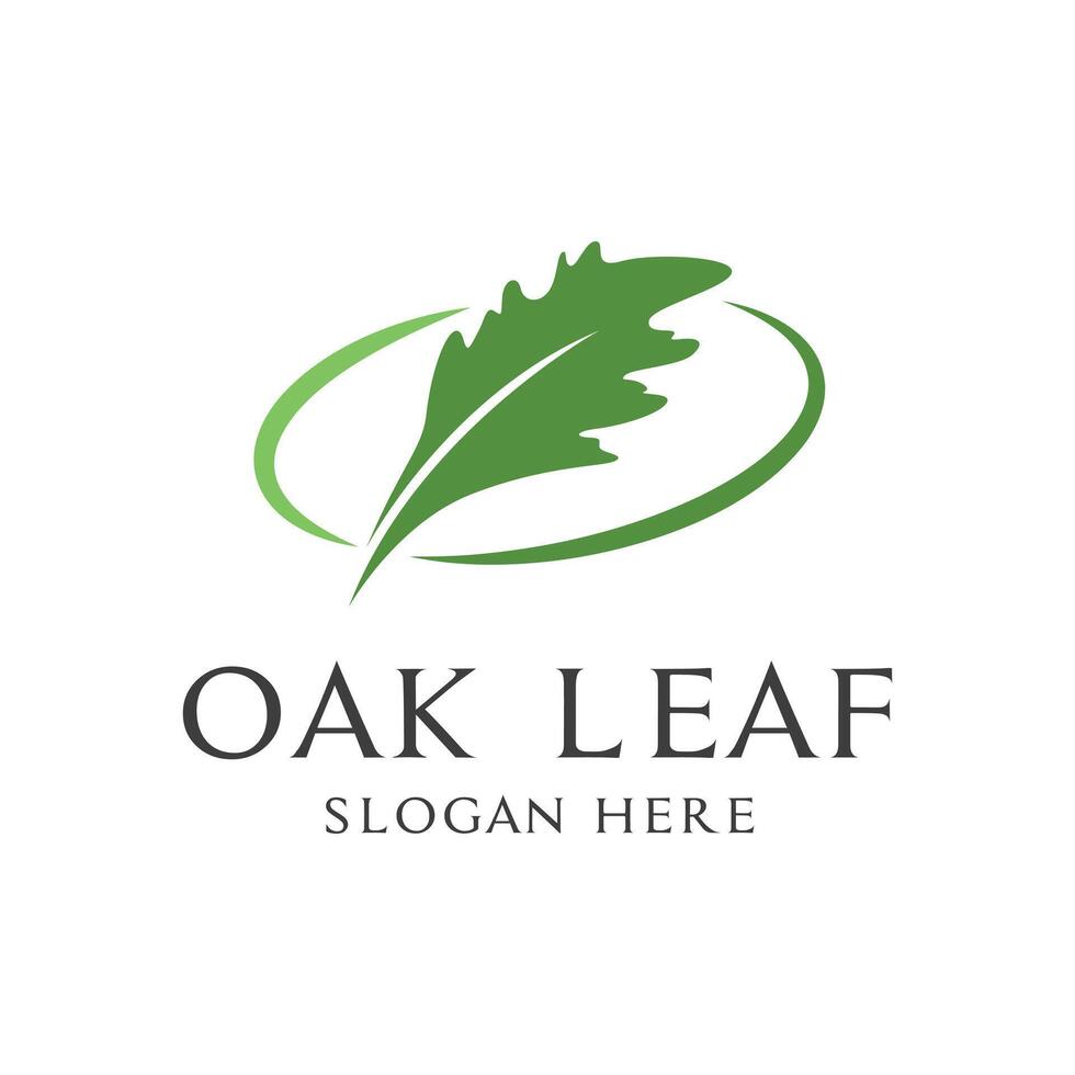 oak leaf tree logo design concept simple vector