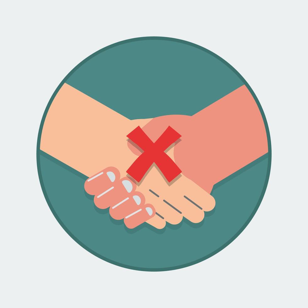 No hand shake icon stock design illustration vector