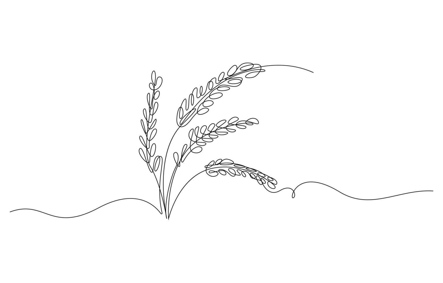 Oktoberfest festival wheat concept continuous line art drawing vector