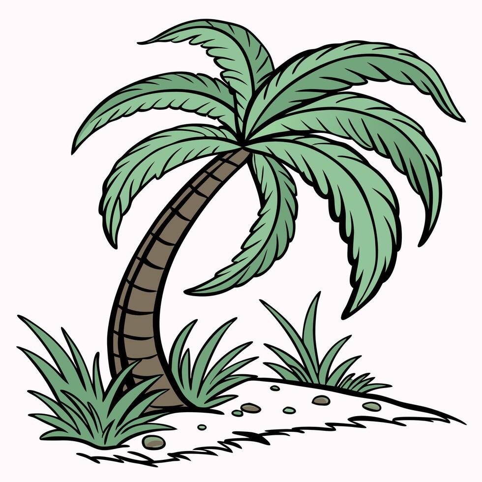 Palm tree clip art vector