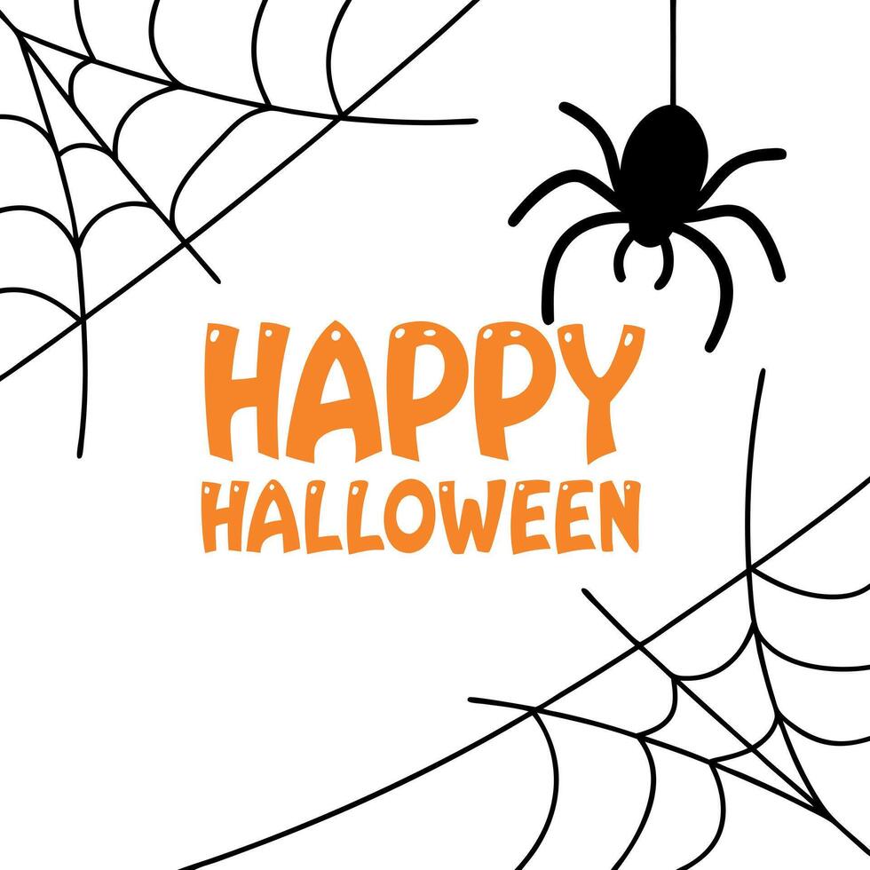 Happy halloween spider web vector