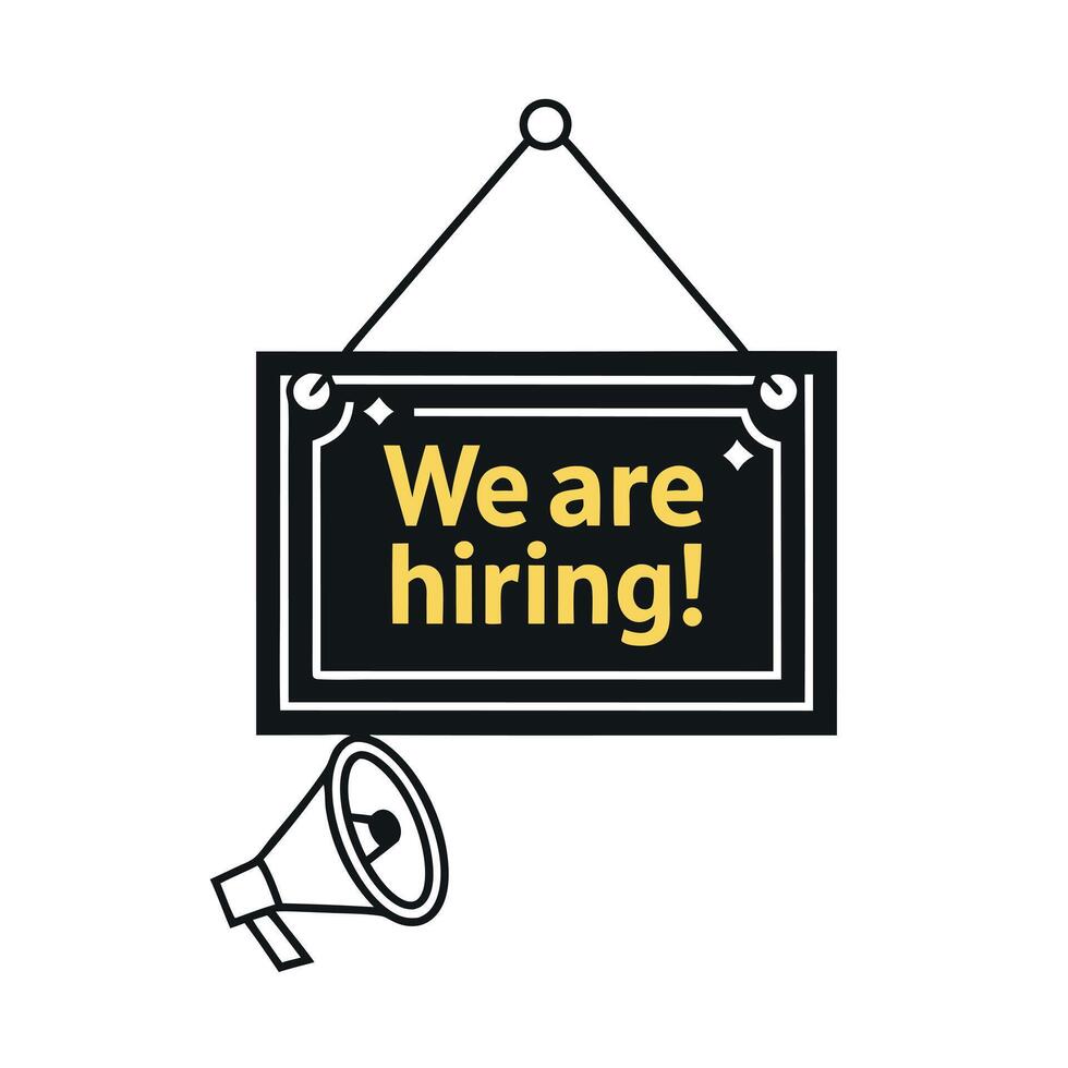 We are hiring sign with a megaphone vector