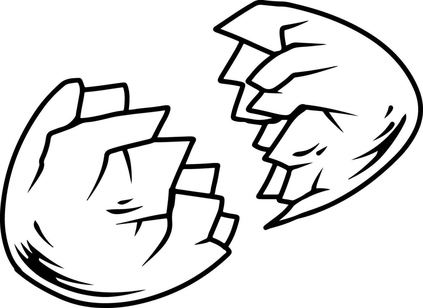 Broken egg shell illustration vector
