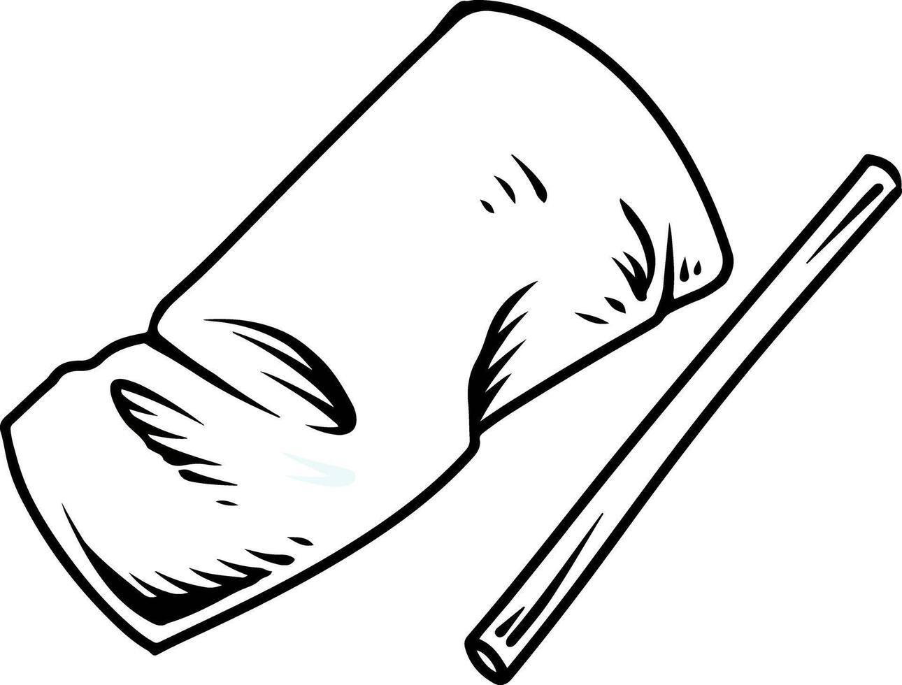 Crushed drink cup and straw line drawing vector