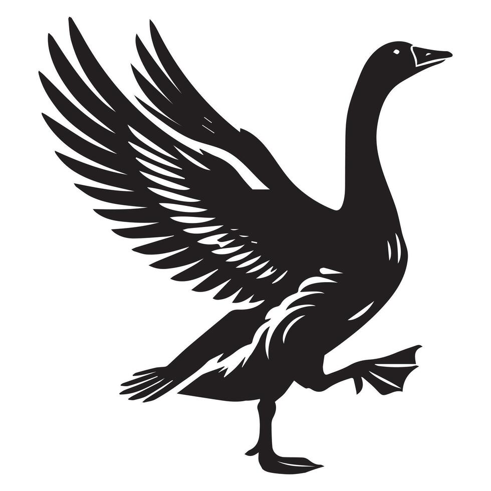 Domestic Goose Silhouette Art for Printing vector