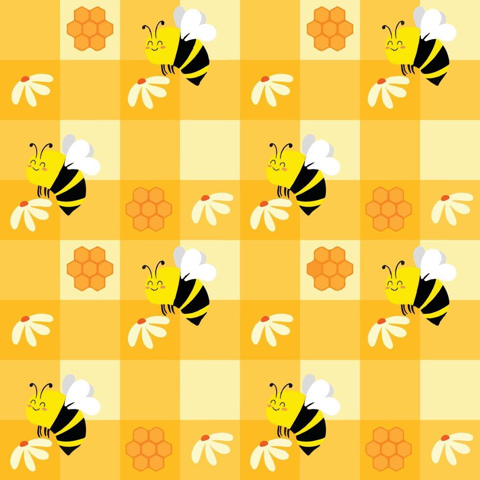 seamless pattern with bee honey for gift wrapping, greeting cards, decorations for special occasions and wallpaper design vector