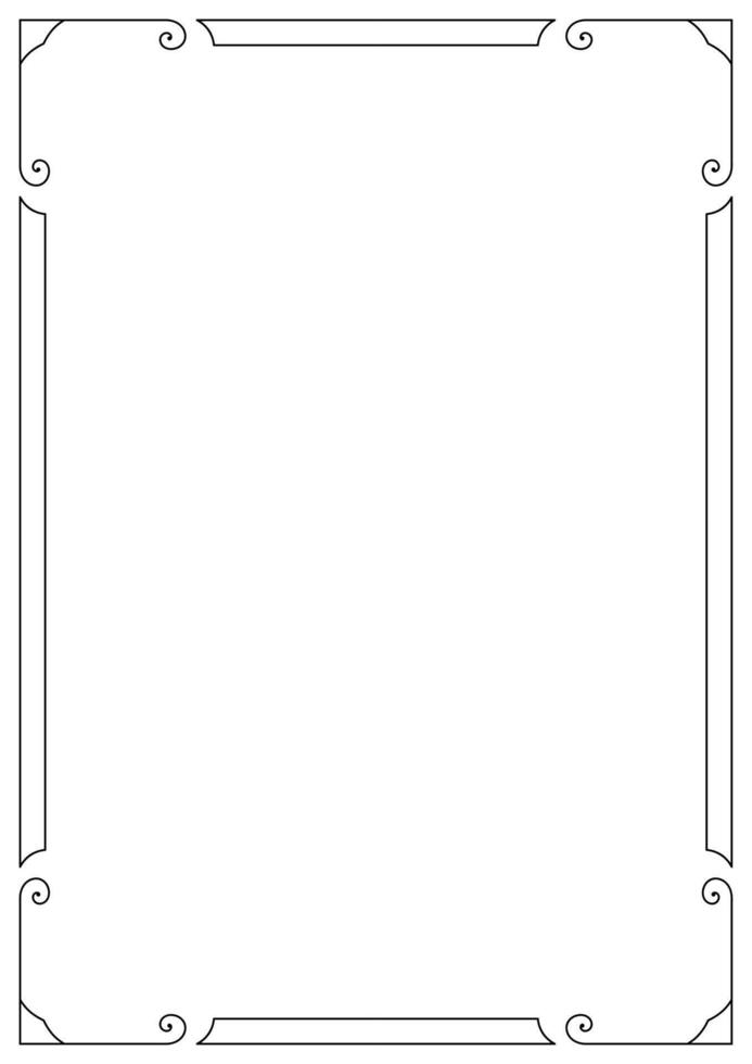 Black vintage thin line frame, card decoration frame vector