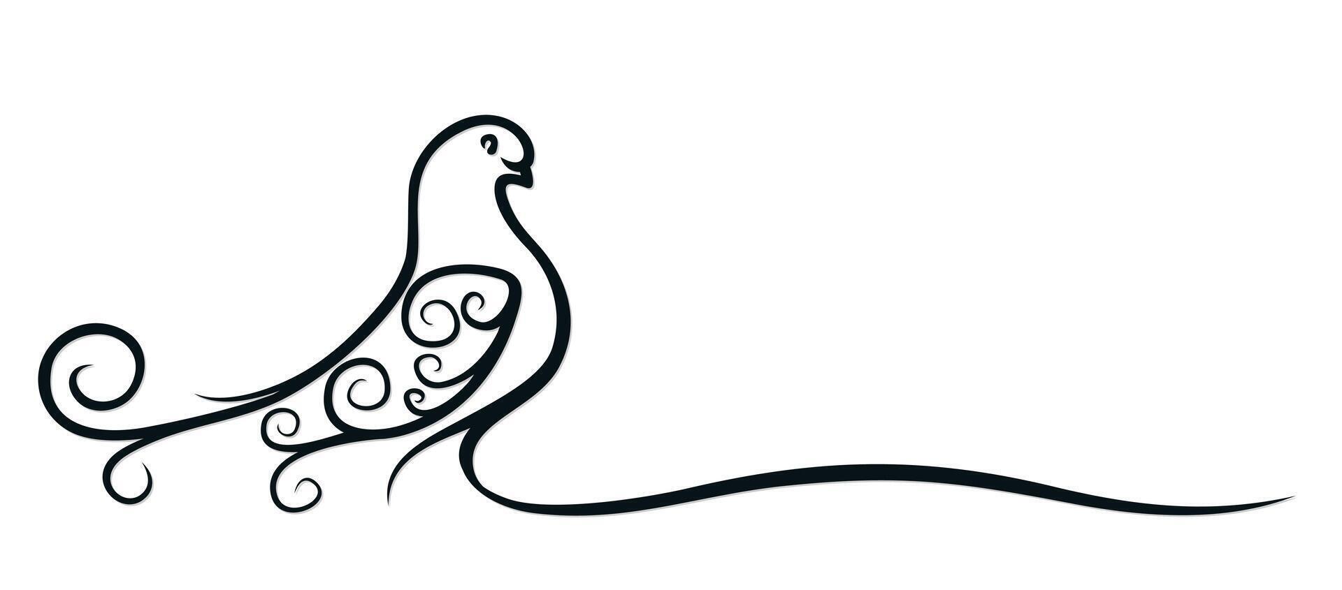 The symbol of a pigeon. vector