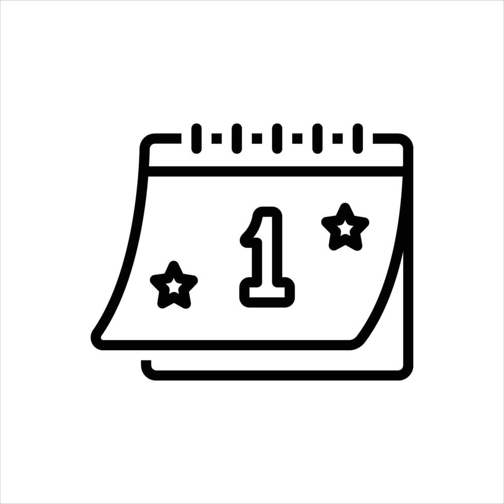 Black line icon calendar vector