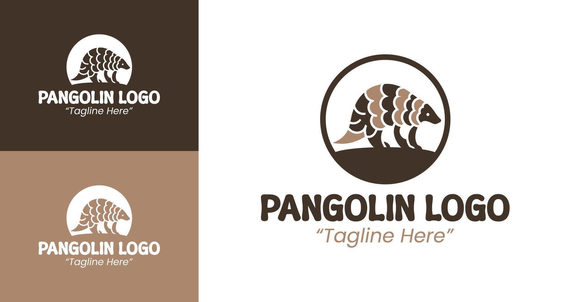 Creative Pangolin Logo in Earthy Tones for Professional Branding Solutions vector