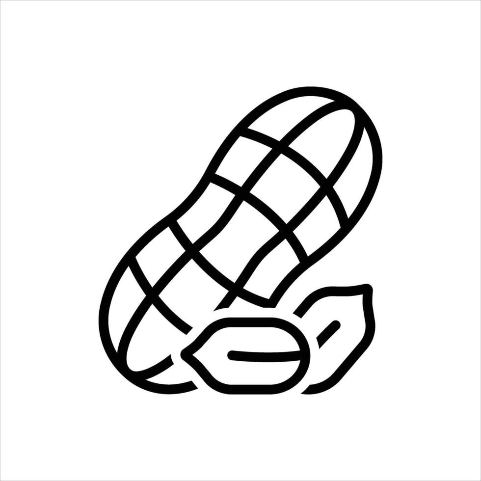 Black line icon peanuts vector