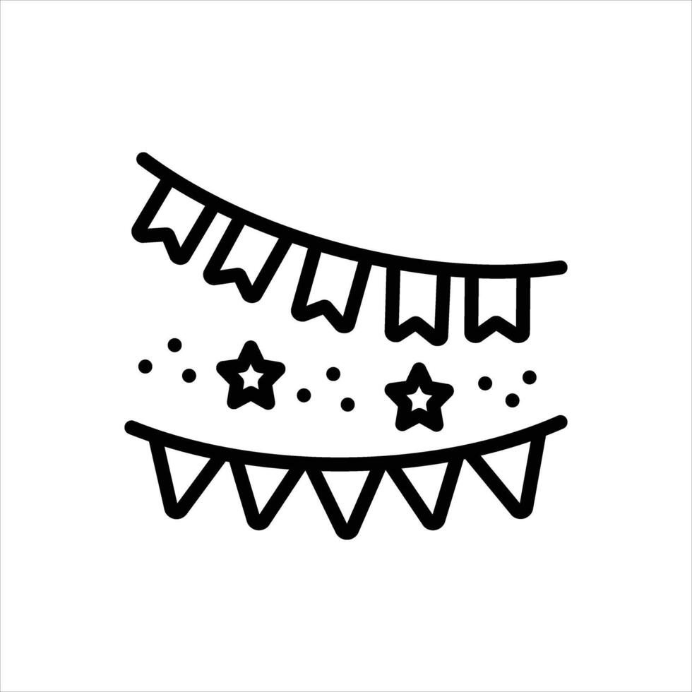 Black line icon paper garland vector