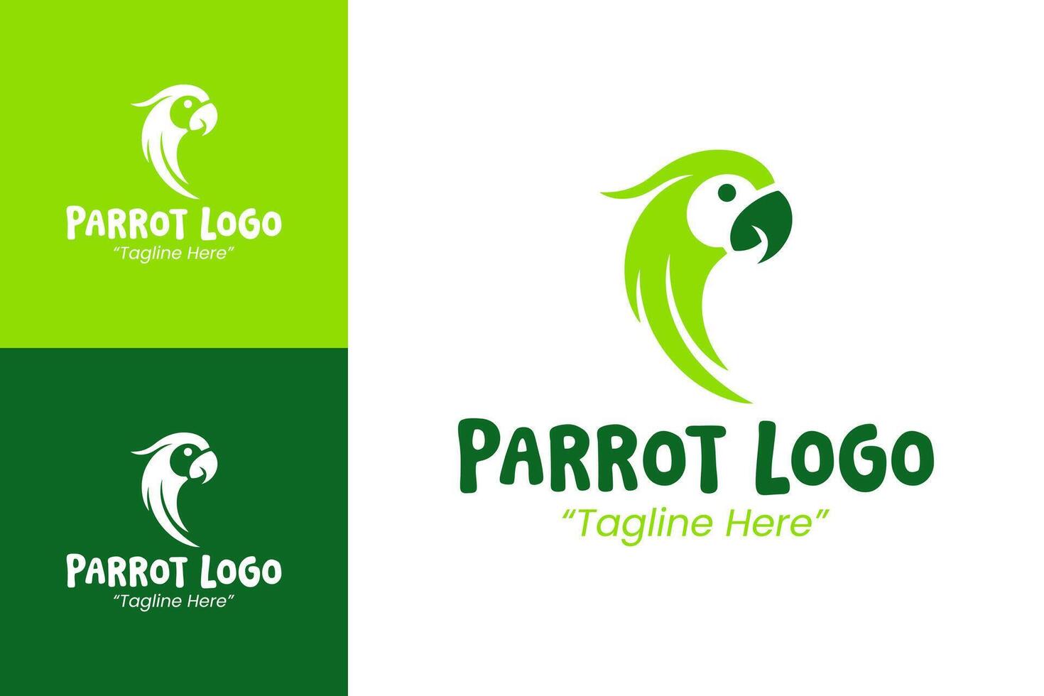Modern Parrot Logo Design with Clean Green and White Tones for Business vector