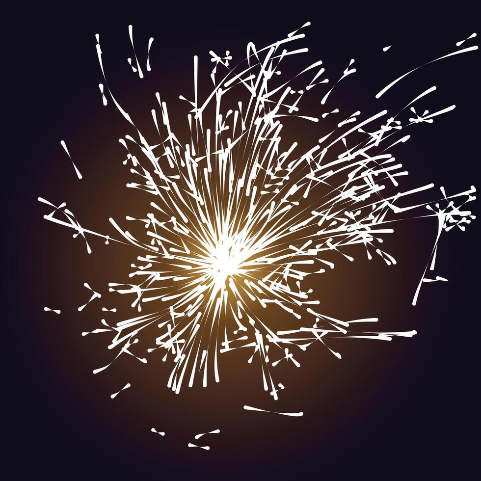 Fiery flash in the sky. vector