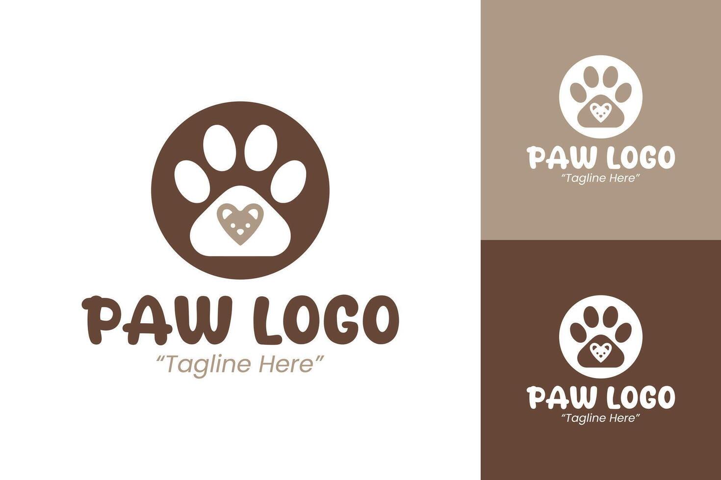 Custom Brown Paw Logo Design for Pet Businesses vector